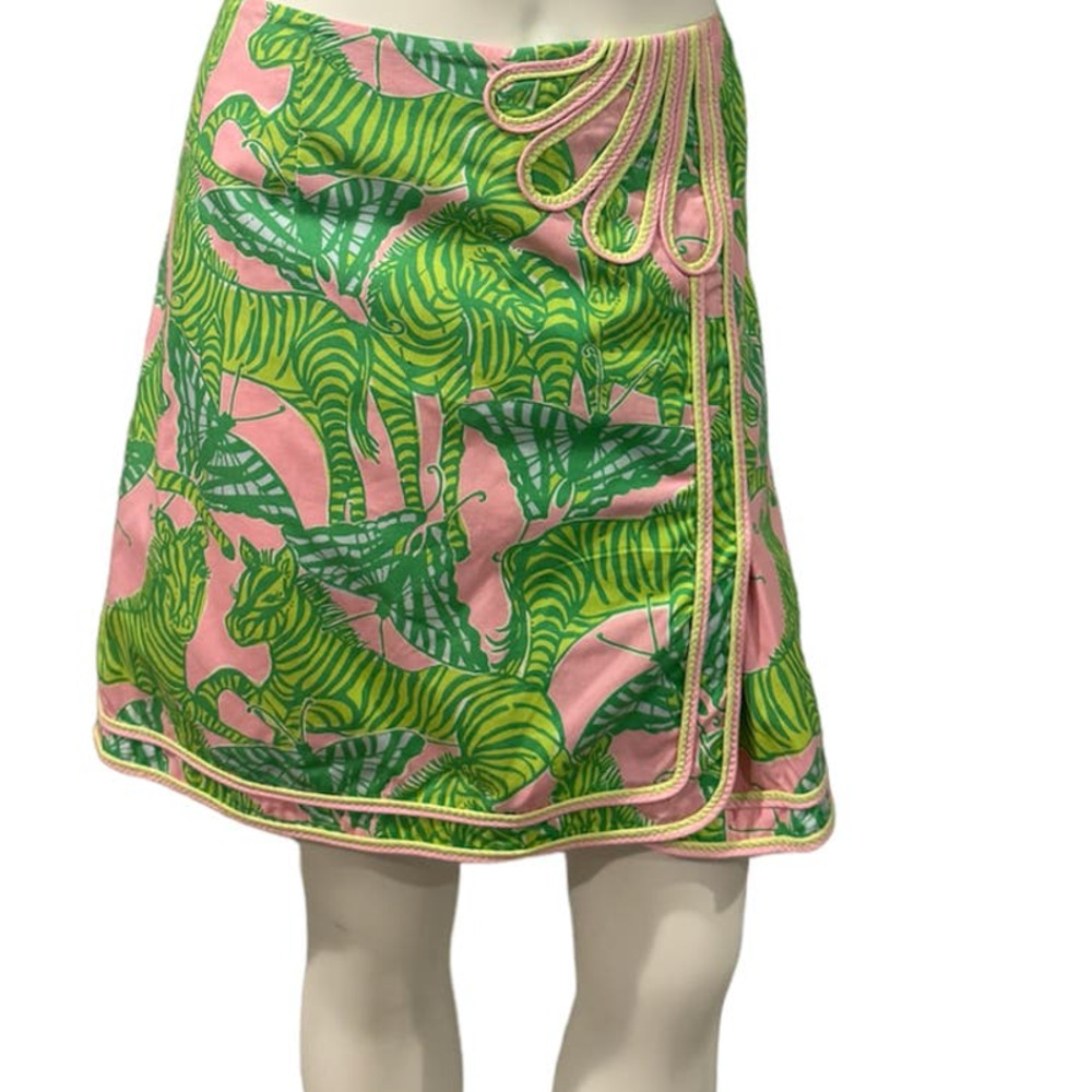 Lilly Pulitzer zebra skirt 6, vintage, preppy, resortwear, cotton
